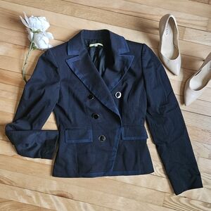 Gianni Bini Navy Double-Breasted Blazer